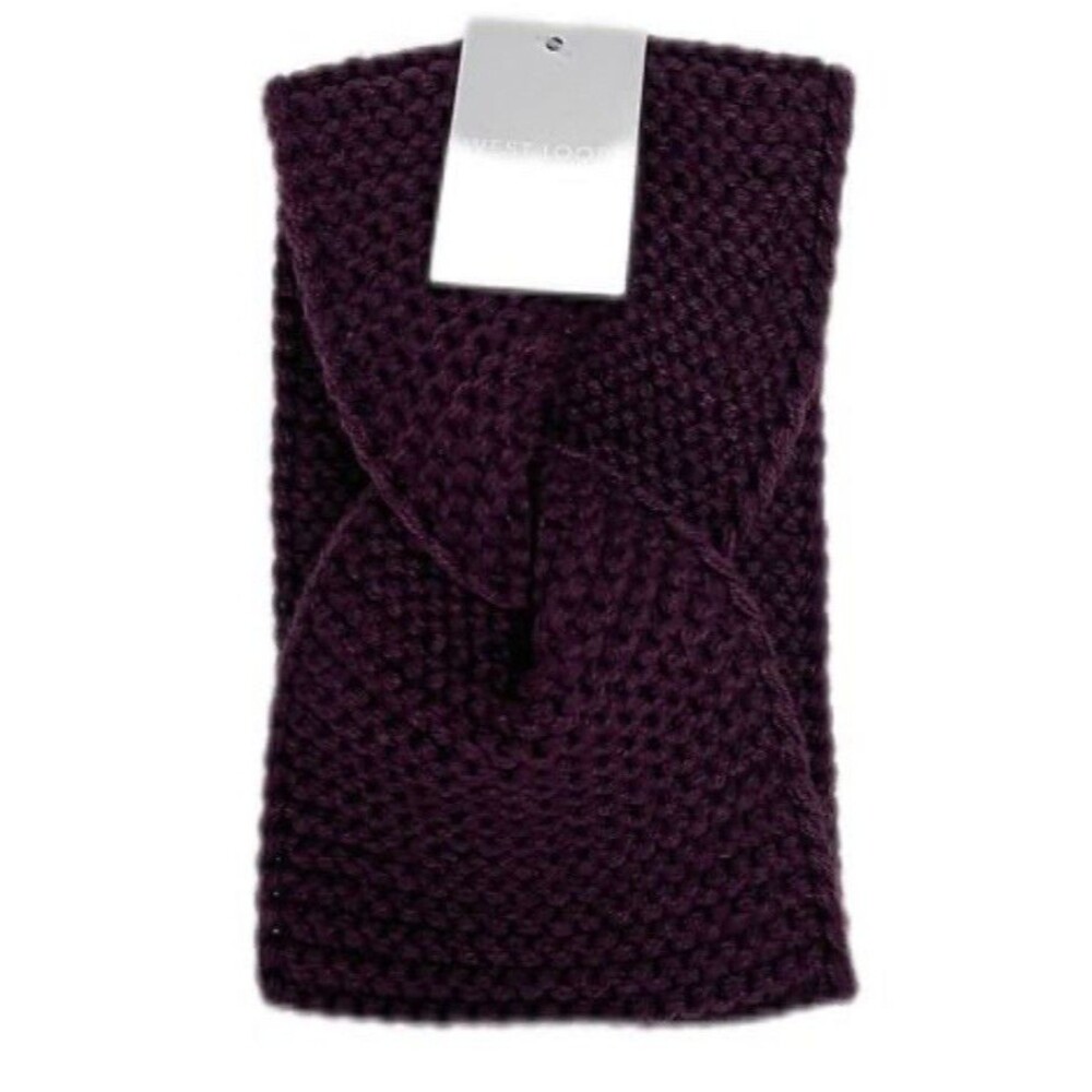 West Loop Knit Crochet Red Headband for Women